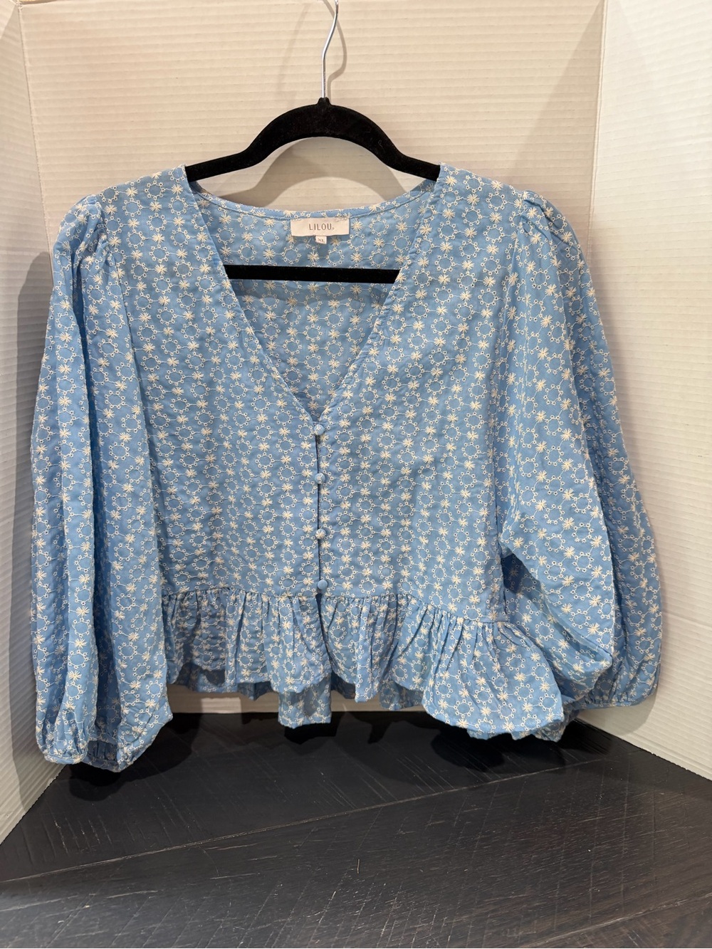 Peplum Dusty-Blue Blouse